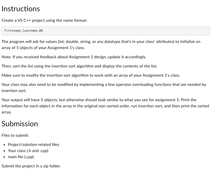 Solved Create a VS C++ project using the name format: | Chegg.com