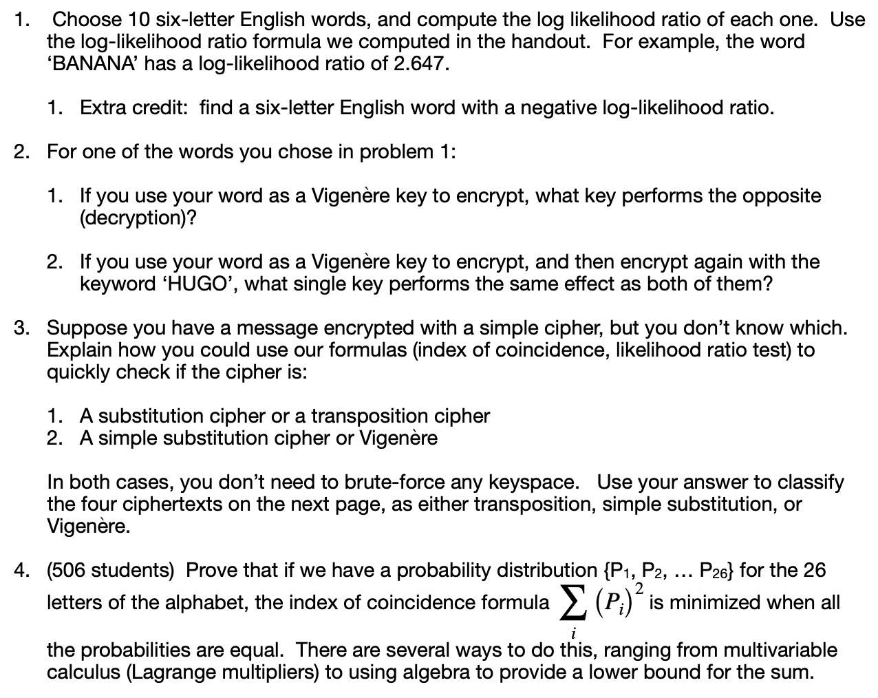 1. Choose 10 six-letter English words, and compute | Chegg.com