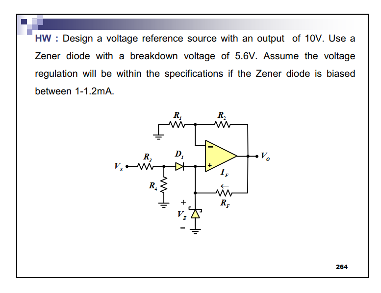 Solved HW : Design a voltage reference source with an output | Chegg.com