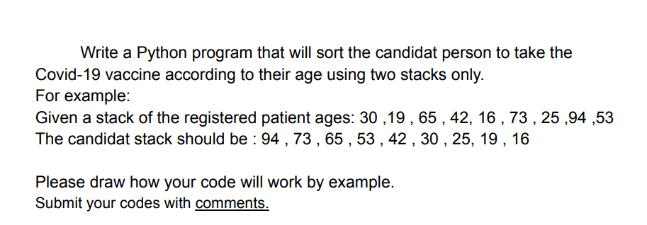 Solved please write the code using 2 stacks only, without | Chegg.com