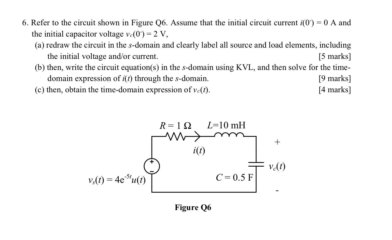 Solved 6. Refer to the circuit shown in Figure Q6. Assume | Chegg.com