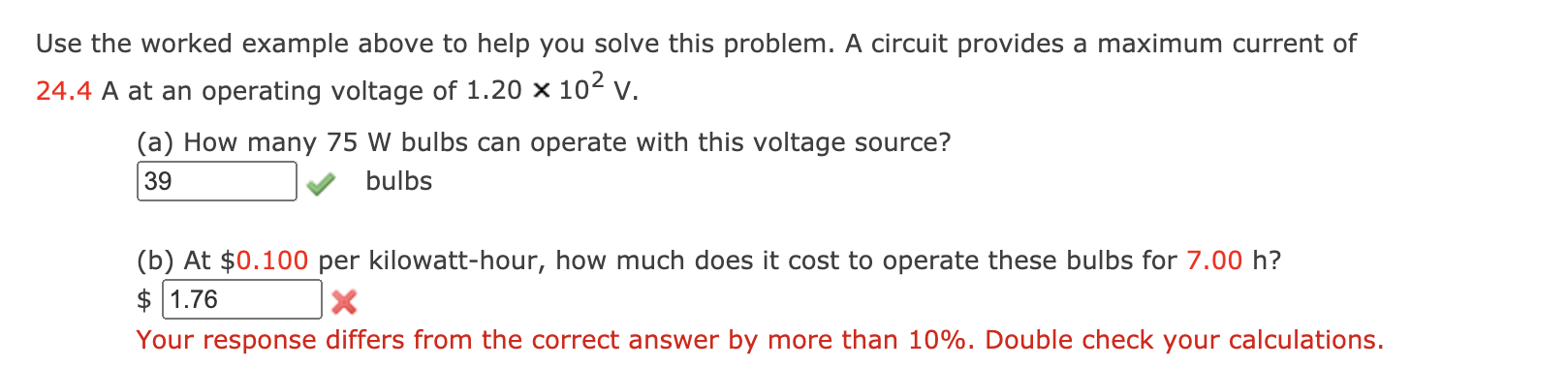 Solved Use the worked example above to help you solve this | Chegg.com