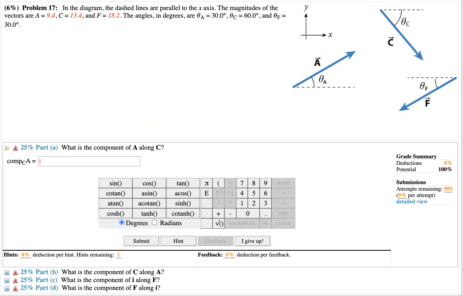 Solved (6\%) Problem 17: In The Diagram, The Dashed Lines | Chegg.com