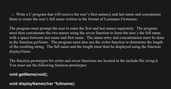 Solved 1. Write a C program that will receive the user's | Chegg.com
