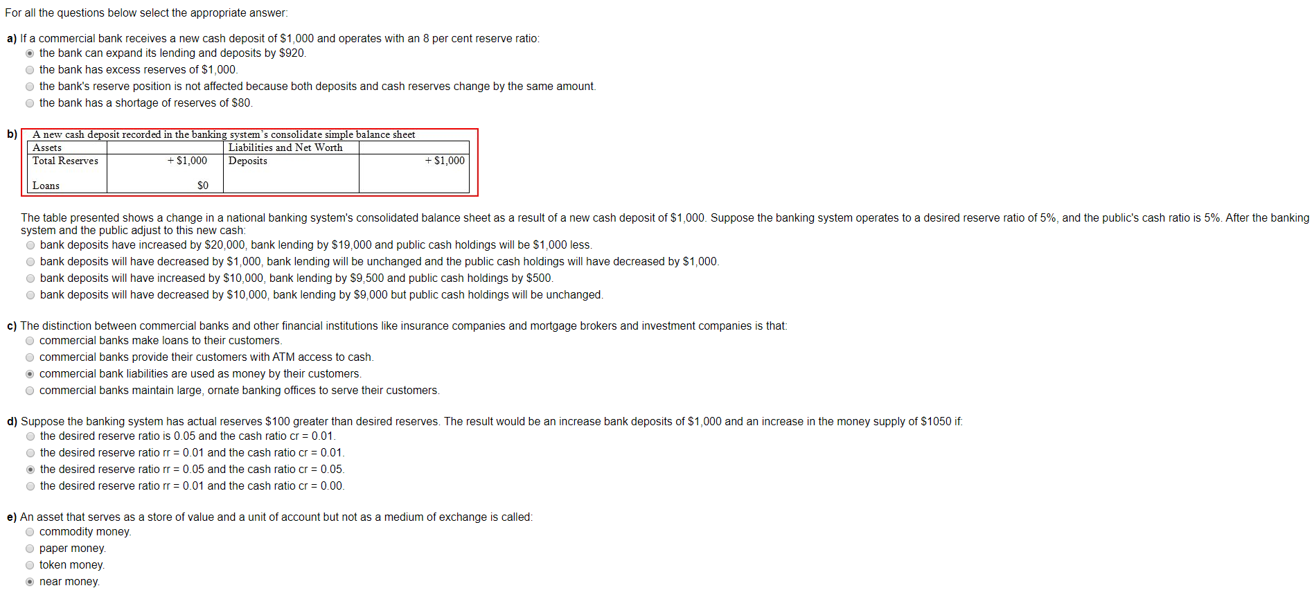 Solved For all the questions below select the appropriate | Chegg.com
