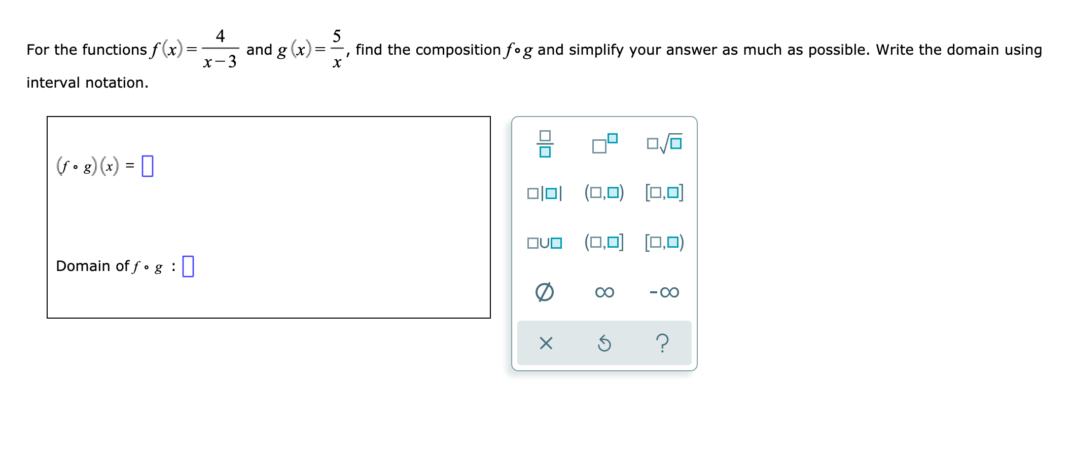 Solved 4 5 For The Functions F X And G X Find The Comp Chegg Com