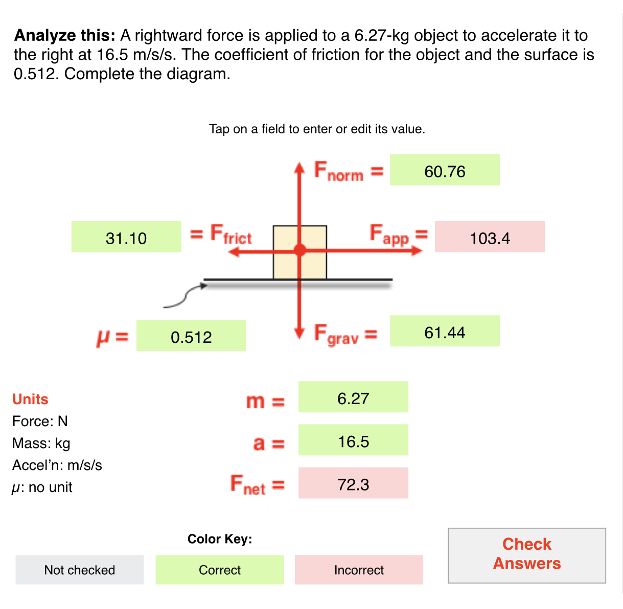 Solved Analyze this: A rightward force is applied to a | Chegg.com