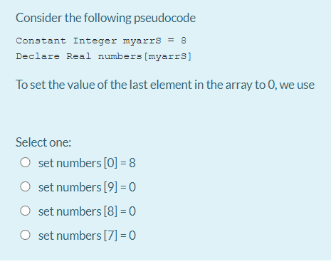 Solved Consider the following pseudocode Constant Integer | Chegg.com