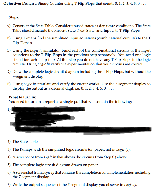 Solved Objective: Design a Binary Counter using T Flip-Flops | Chegg.com