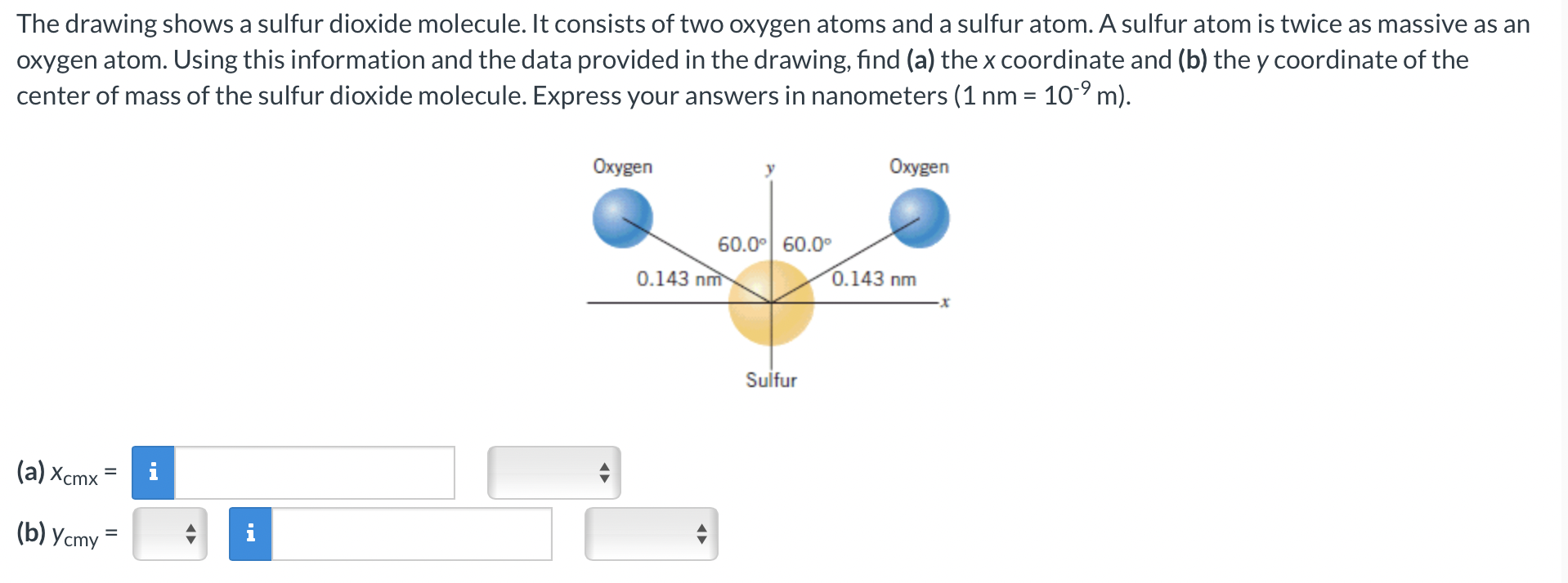 [Solved] The drawing shows a sulfur dioxide molecule. I