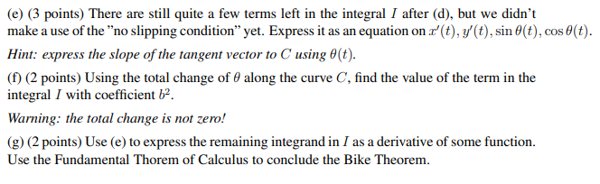 Solved 5. (20 points) Suppose you are riding a bike on the | Chegg.com