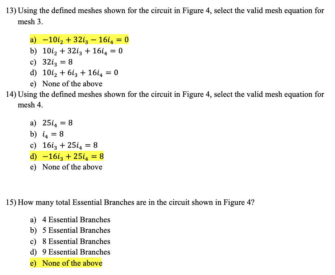 Solved - 3=13) Using the defined meshes shown for the | Chegg.com