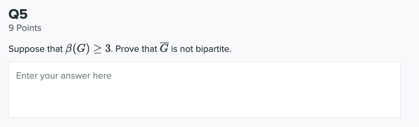 Solved Q5 9 Points Suppose that B(G) gt 3 Prove that G is Chegg com
