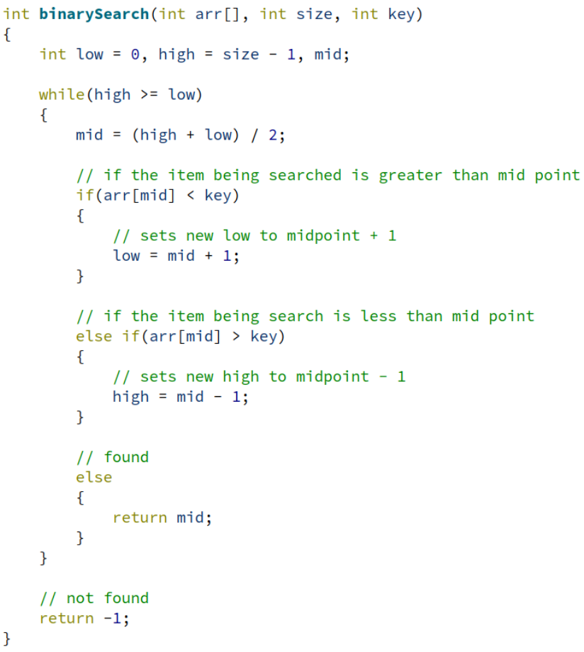 Solved Given The Binary Search Algorithm, Answer The | Chegg.com