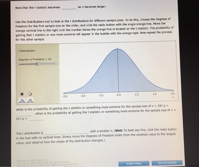 Solved . The t statistic, the t distribution, and sample