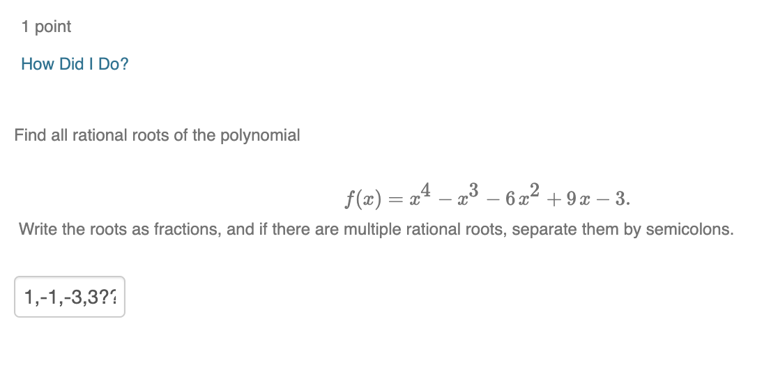 Solved Find All Rational Roots Of The Polynomial | Chegg.com