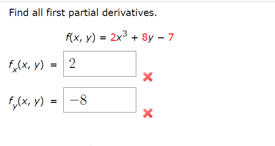 Solved Find all first partial derivatives. | Chegg.com