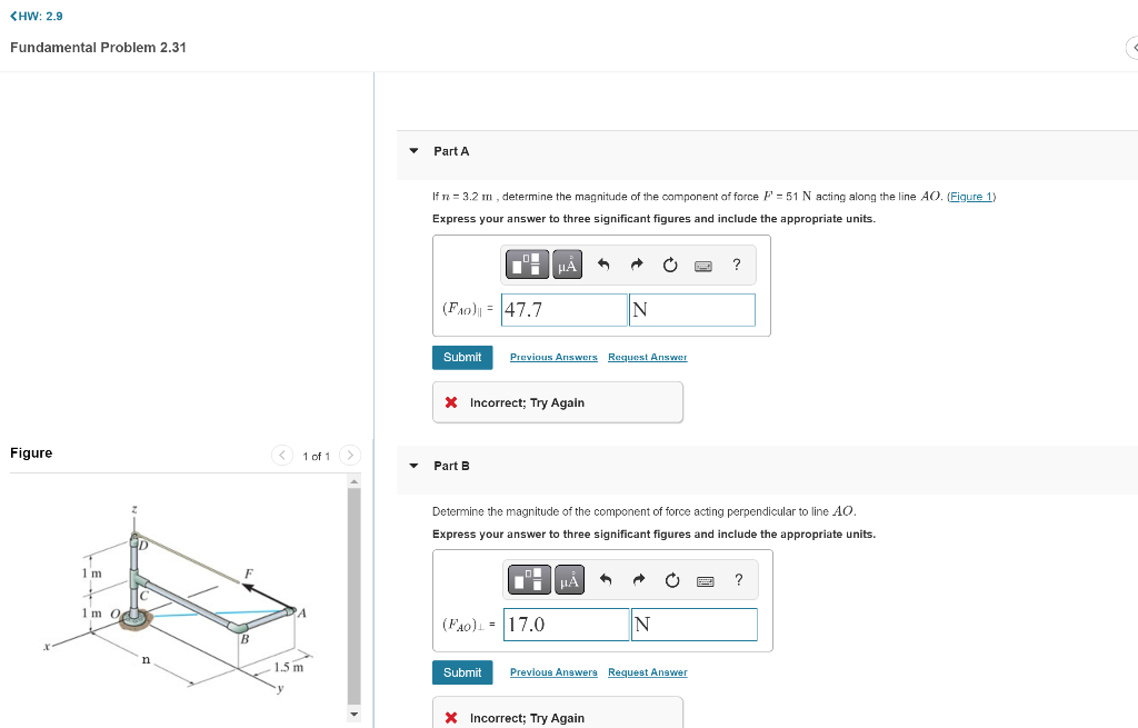 Solved Fundamental Problem 2.31 Part A If n=3.2 m, determine | Chegg.com