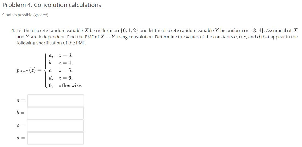 Solved Problem 4 Convolution Calculations 9 Points Possible