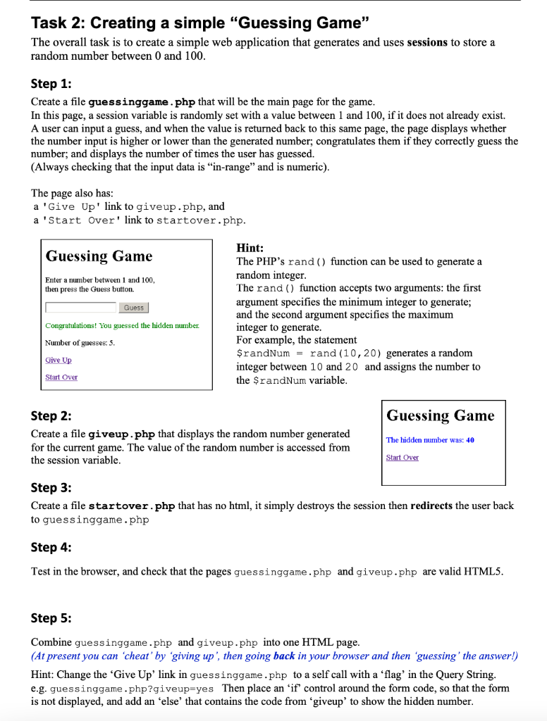 Solved Task 2: Creating a simple 