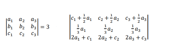 Solved ∣∣a1b1c1a2b2c2a3b3c3∣∣=3∣∣c1+21a131a12a1+c1c2+21a231a | Chegg.com