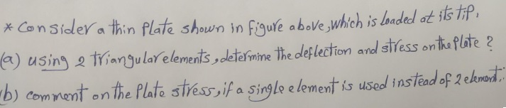 Solved * Consider a thin Plate shown in figure above, which | Chegg.com