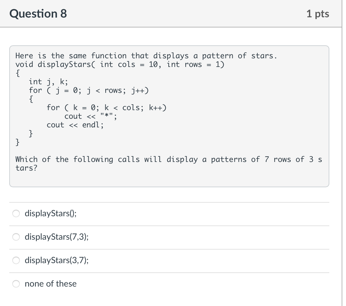 Solved Question 8 1 pts Here is the same function that | Chegg.com