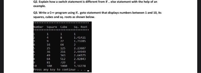 Solved 02. Explain how a switch statement is different from | Chegg.com