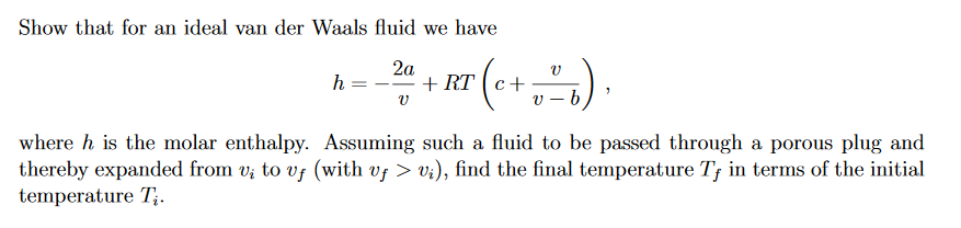 Solved Find the final temperature Tf in terms of the | Chegg.com