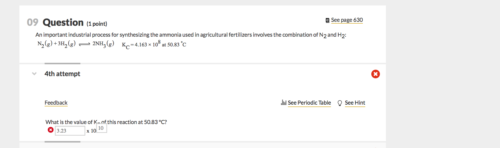 Solved 09 Question (1 point) @ See page 630 An important | Chegg.com