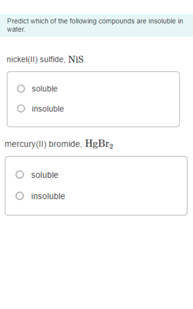 Solved Predict which of the following compounds are | Chegg.com