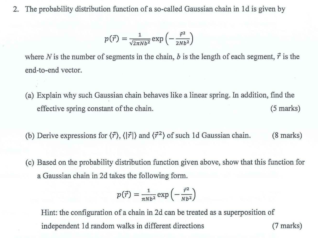 Solved 2. The Probability Distribution Function Of A | Chegg.com