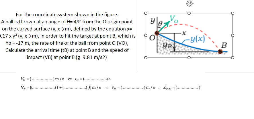 Solved For The Coordinate System Shown In The Figure.a Ball 