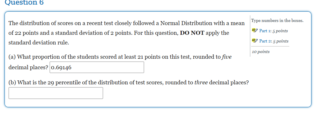 Solved The distribution of scores on a recent test closely | Chegg.com