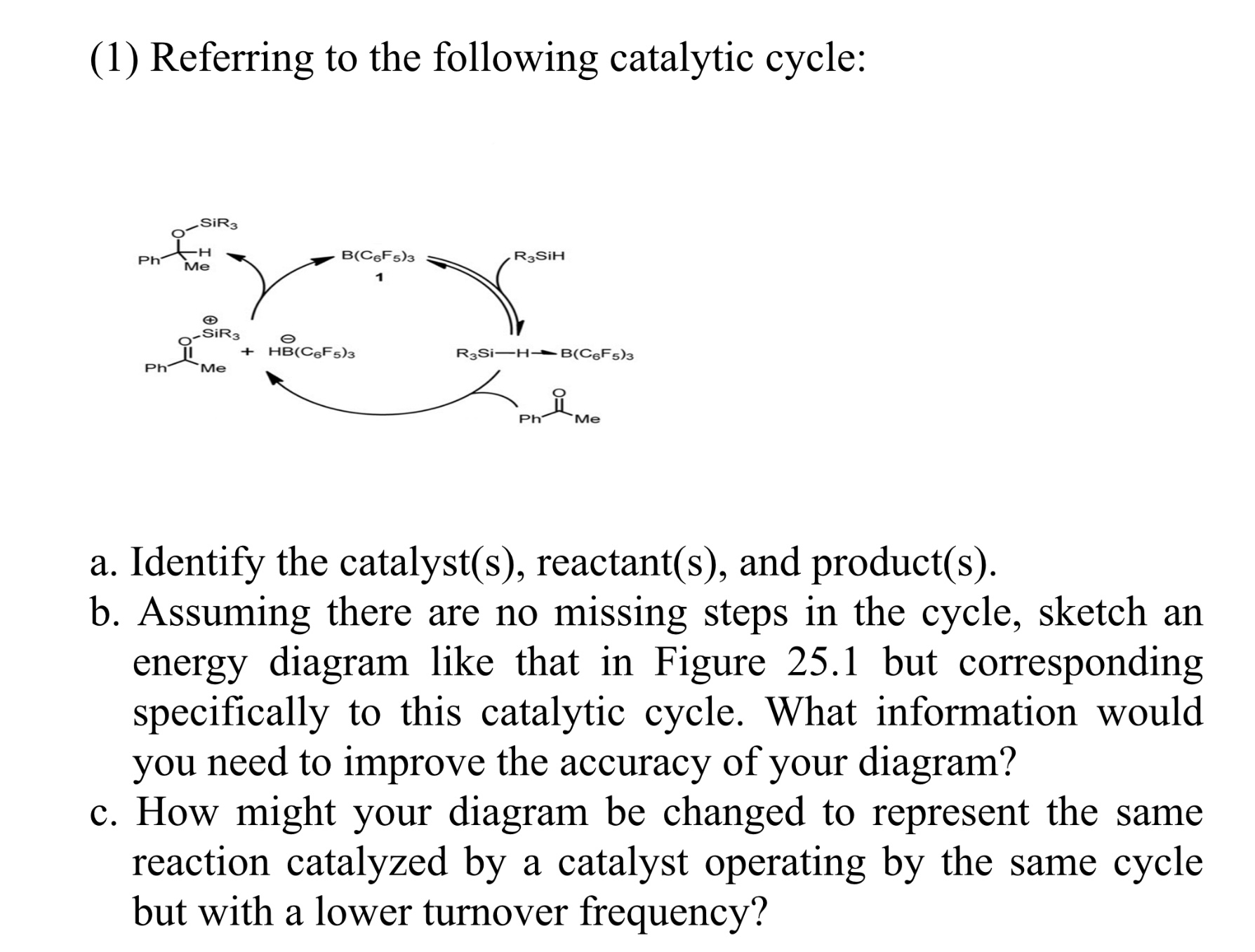 Solved (1) Referring To The Following Catalytic Cycle: A. | Chegg.com