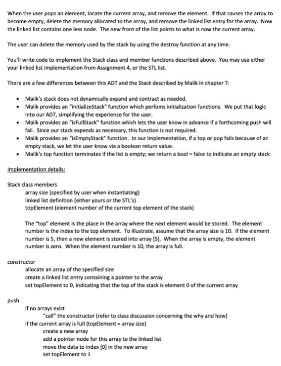 Solved In this assignment, you'll create a Stack ADT. It | Chegg.com image.