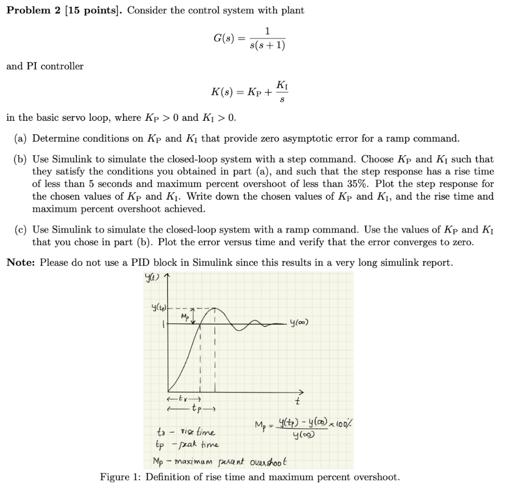 Solved Problem 2 (15 points). Consider the control system | Chegg.com