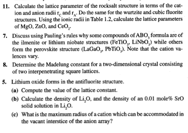Solved Calculate the lattice parameter of the rocksalt | Chegg.com
