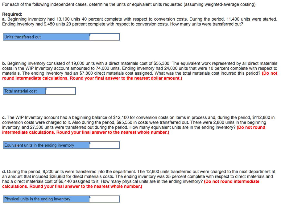 Solved For Each Of The Following Independent Cases, 