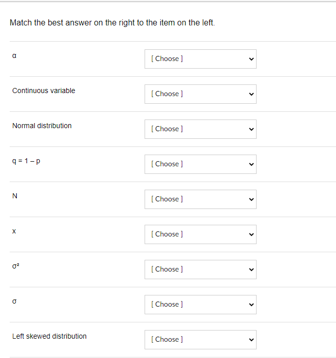 Solved Match The Best Answer On The Right To The Item On The | Chegg.com