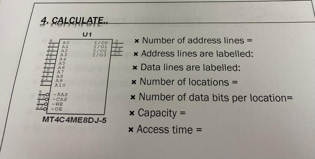 Solved 4. СALCULATE.. × Number of address lines = × Address | Chegg.com
