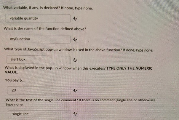 Solved Use the JavaScript code below to answer the questions | Chegg.com