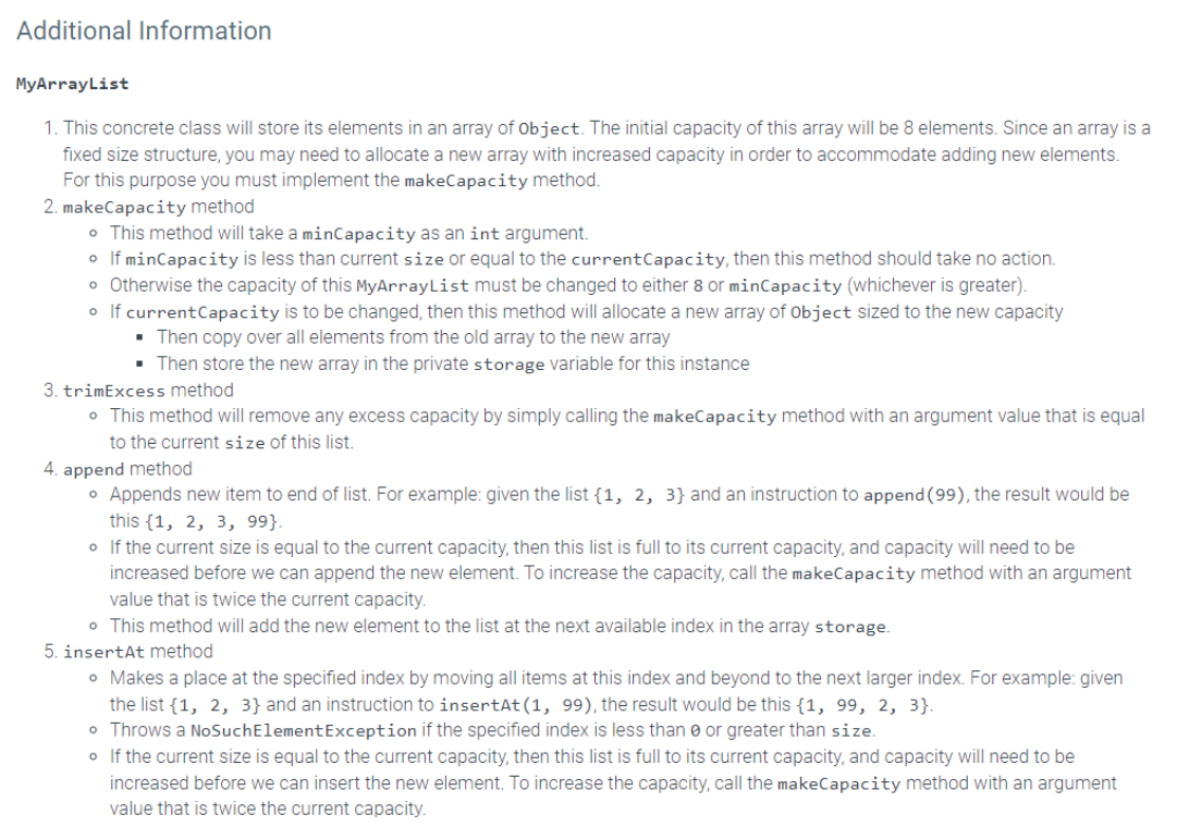 Solved Please Use JAVA Solve For Files MyArrayList.java And | Chegg.com