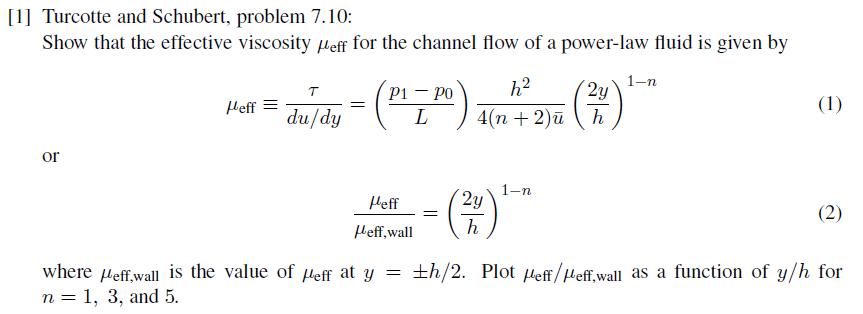 Solved 1] Turcotte and Schubert, problem 7.10: Show that the | Chegg.com