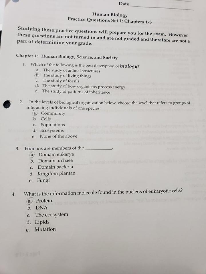 higher human biology essay questions and answers