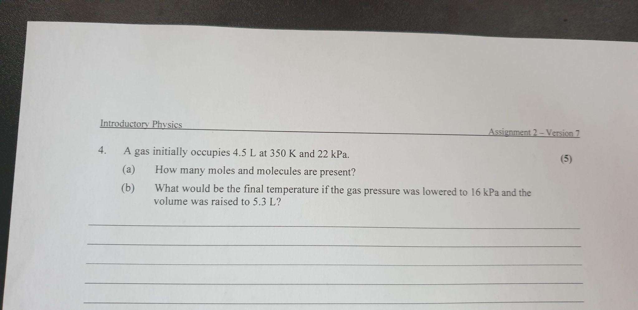 Solved Introductory Physics Assignment 2 - Version 7 4. (5) | Chegg.com