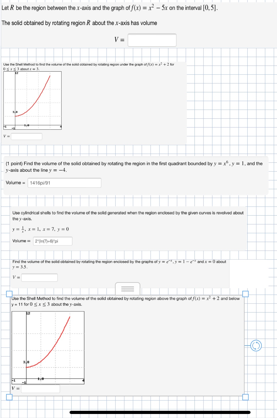 Solved Let R Be The Region Between The X Axis And The Graph Chegg Com