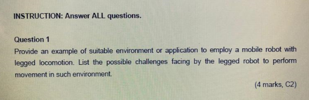 Robot Movement Llr Java Program Question Paper Solved INSTRUCTION: Answer ALL questions. Question 1 Provide | Chegg.com