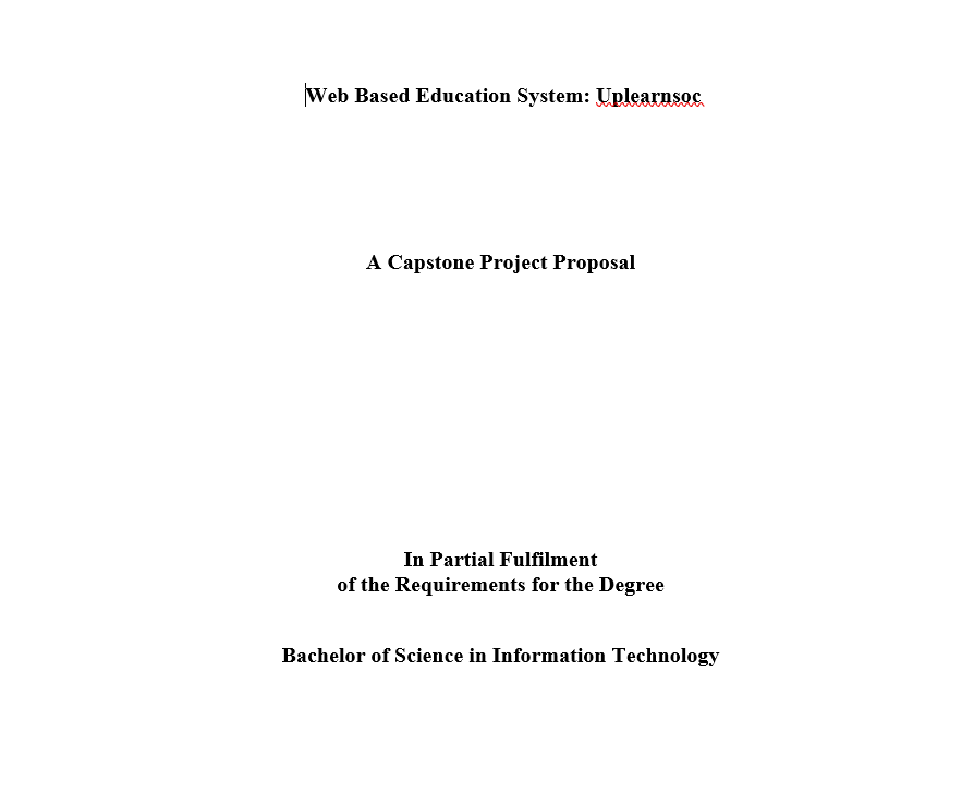 Solved Web Based Education System: Uplearnsoc. A Capstone | Chegg.com