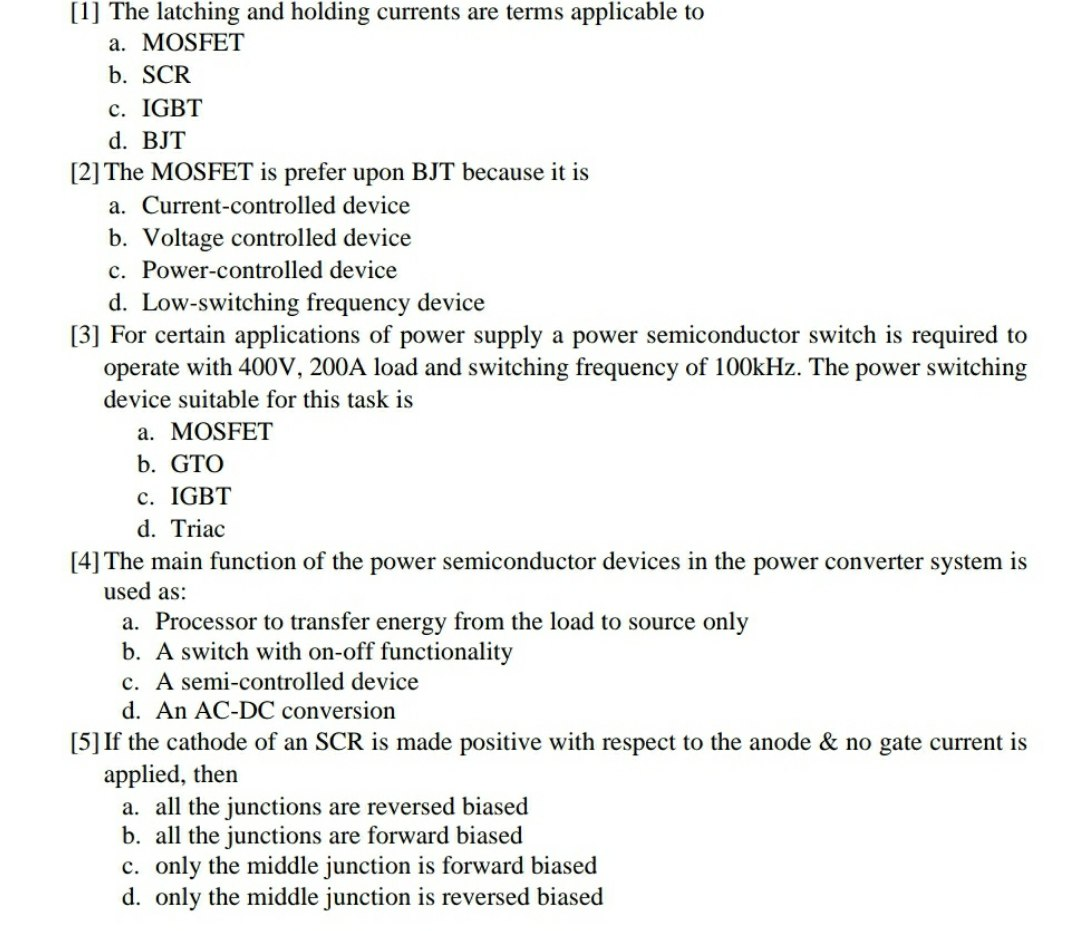 Solved [1] The latching and holding currents are terms